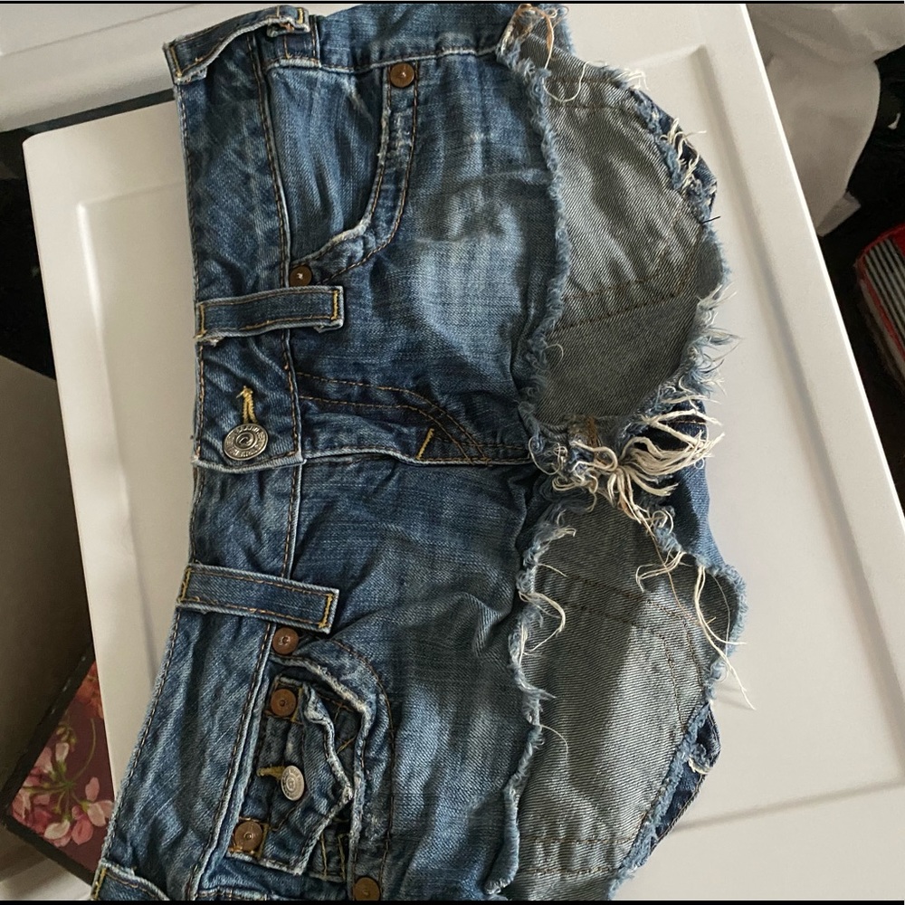 True religion denim shorts